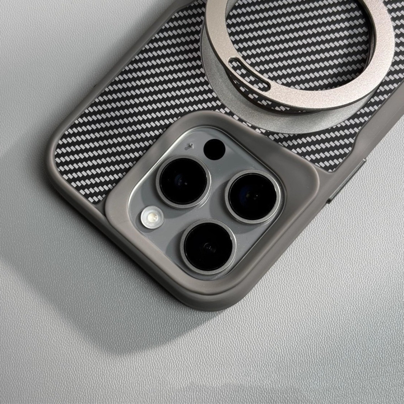 Подходящ за Iphone 17, калъф за мобилен телефон Armor, малка талия, карбонов модел, магнитна стойка, Apple 16, защитен калъф против падане