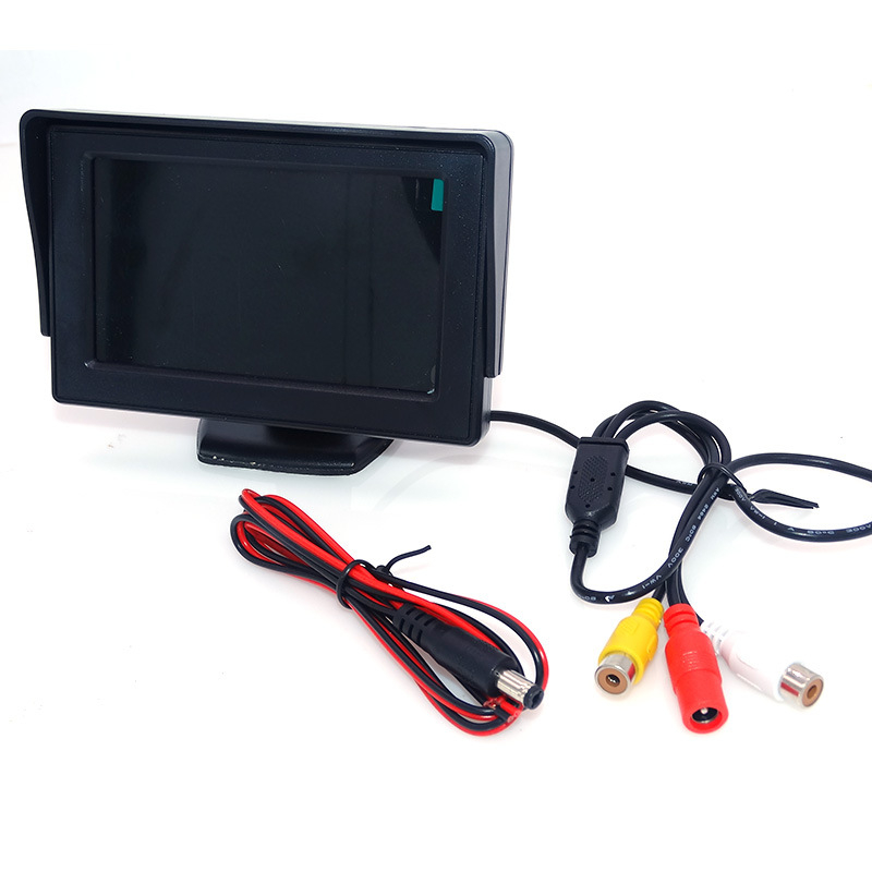 Automašīnas displeja universāls 4,3 collu augstas izšķirtspējas digitālais LCD televizors ar atpakaļgaitas attēlu un DVD mazo displeju