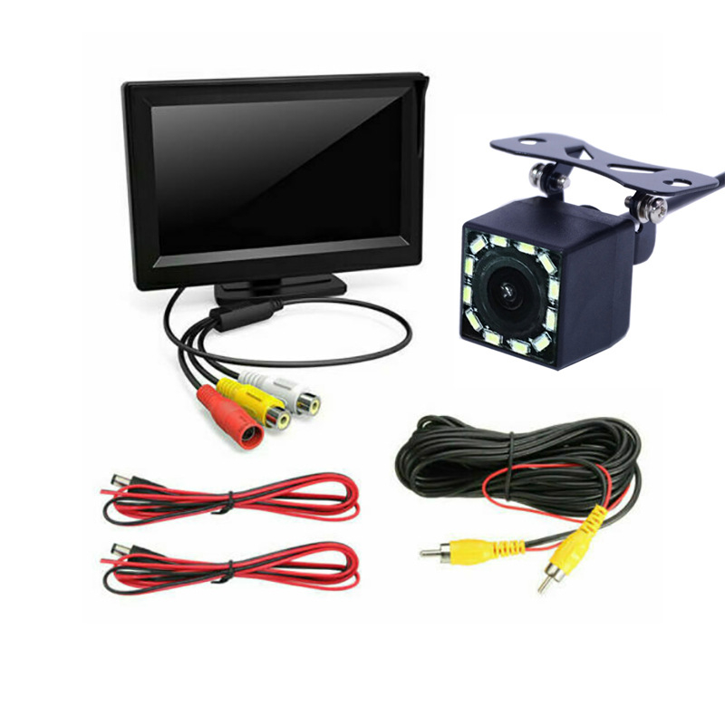 Automašīnas displeja universāls 4,3 collu augstas izšķirtspējas digitālais LCD televizors ar atpakaļgaitas attēlu un DVD mazo displeju