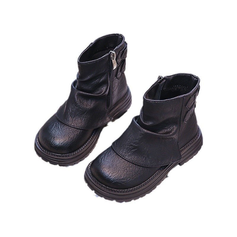 2024. gada jaunie rudens korejiešu stila bērnu zābaki, vienkārši un daudzpusīgi meiteņu princeses zābaki, moderni ādas zābaki, moderni viengabala zābaki