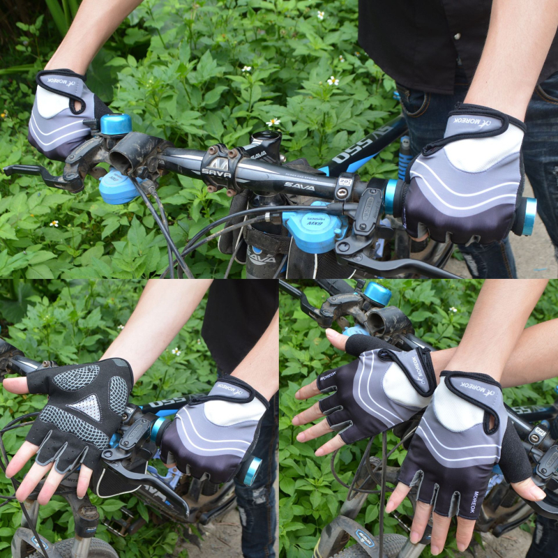 MK095 kalnų dviračio važiavimo pusės piršto smūgius sugeriančios silikoninės neslidžios lauko sportinės trumpų pirštų pirštinės, didmeninė prekyba
