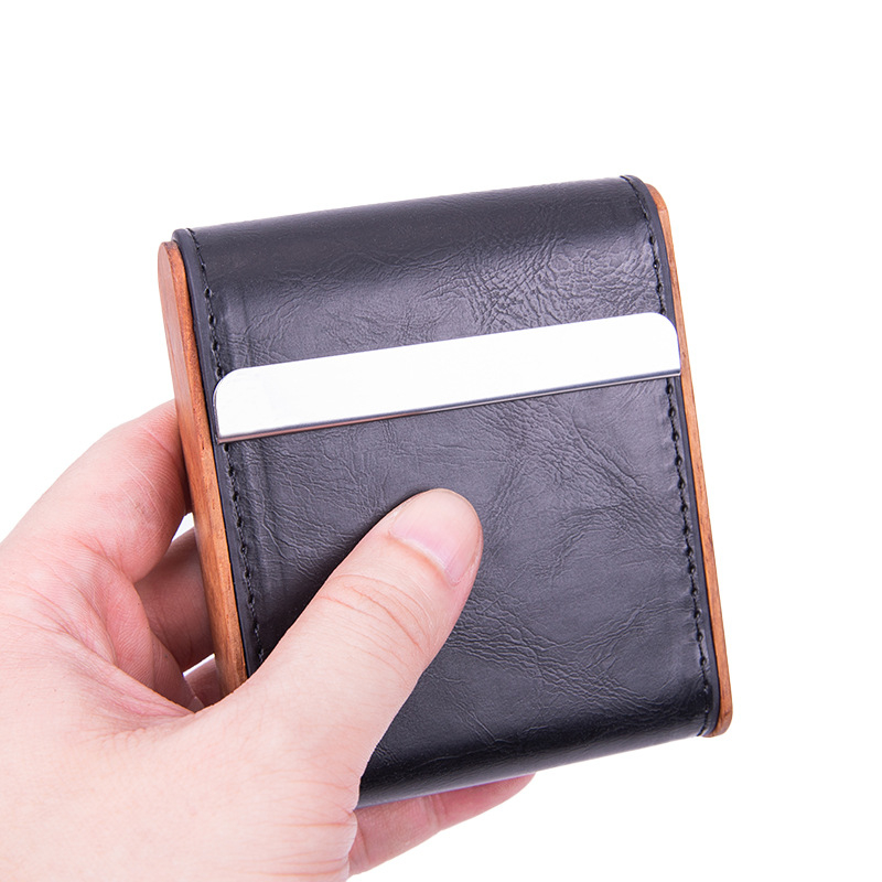 Креативна, 6,5 мм средно-едра кутия с 20 цигари, персонализирана, преносима, мъжка, с магнитна катарама, дървена, устойчива на налягане, кутия за цигари