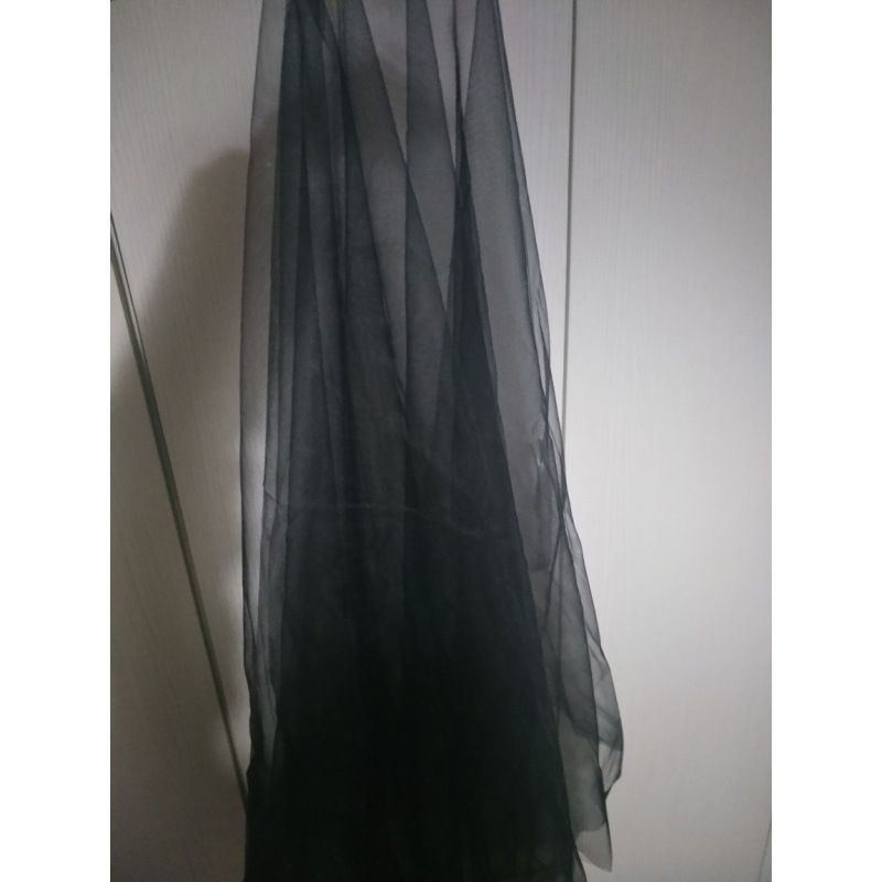 Красив елегантен черен булчински воал, тънък мрежест шал, сватбени аксесоари, поколение прическа без гребен