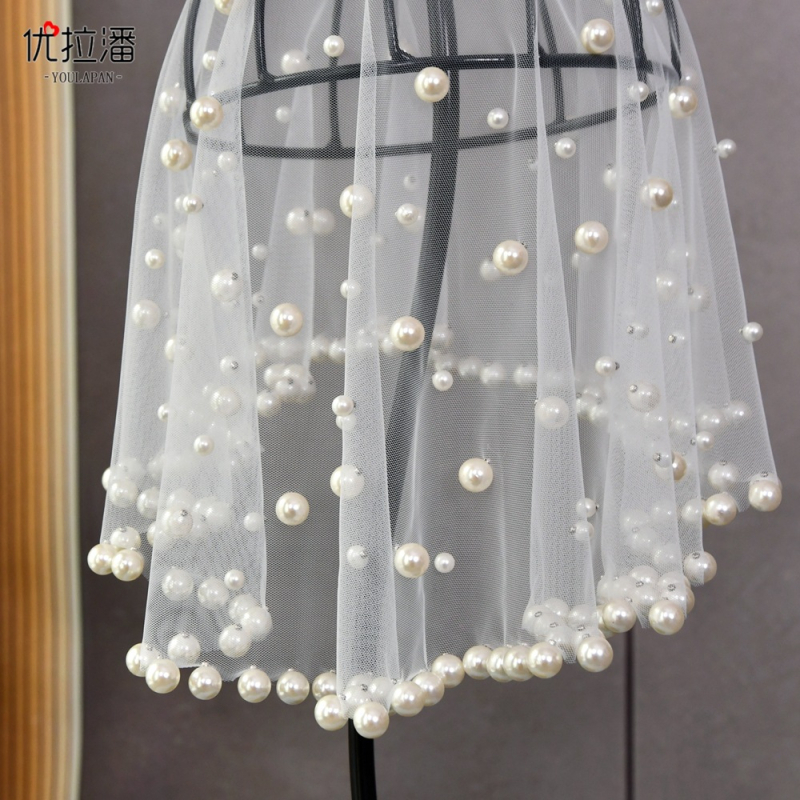 Youlapan Va10 Елегантна ретро прическа Перлен воал Сватбен бал Вечеря Рецепция Най-лесният за съвпадение Аксесоари за покриване на лице