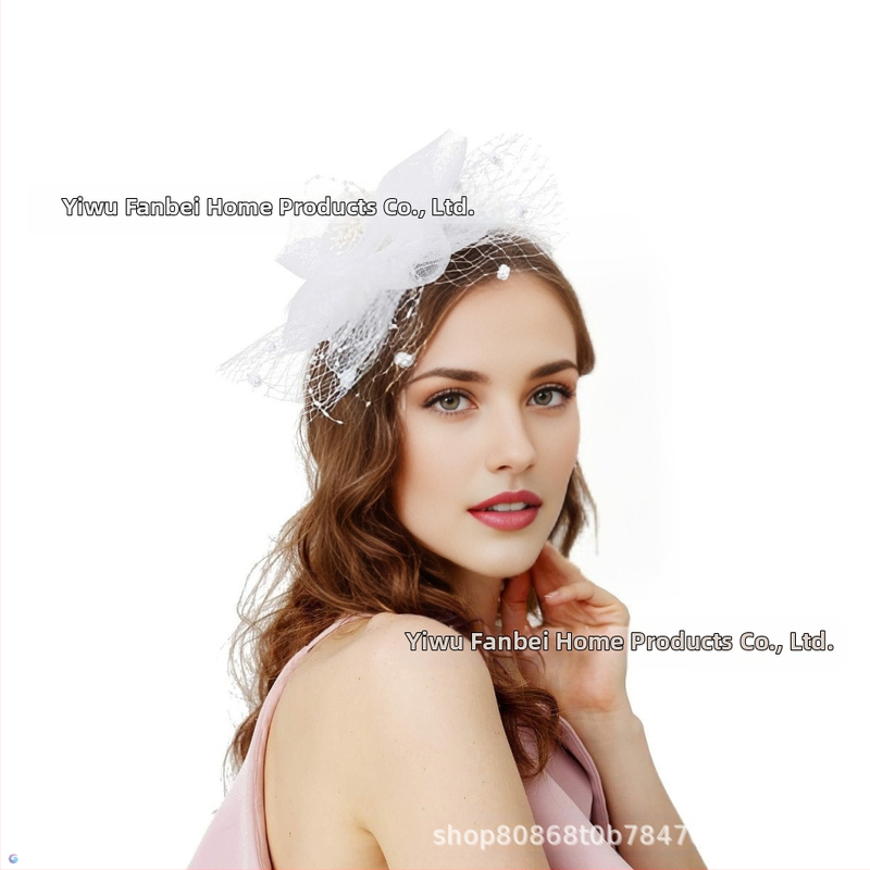 Трансгранични Amazon Explosions Дамски мрежести марлени европейски и американски нови козметични шапки за конни надбягвания Фестивал Декоративна глава с цвете Ретро воал Топпер