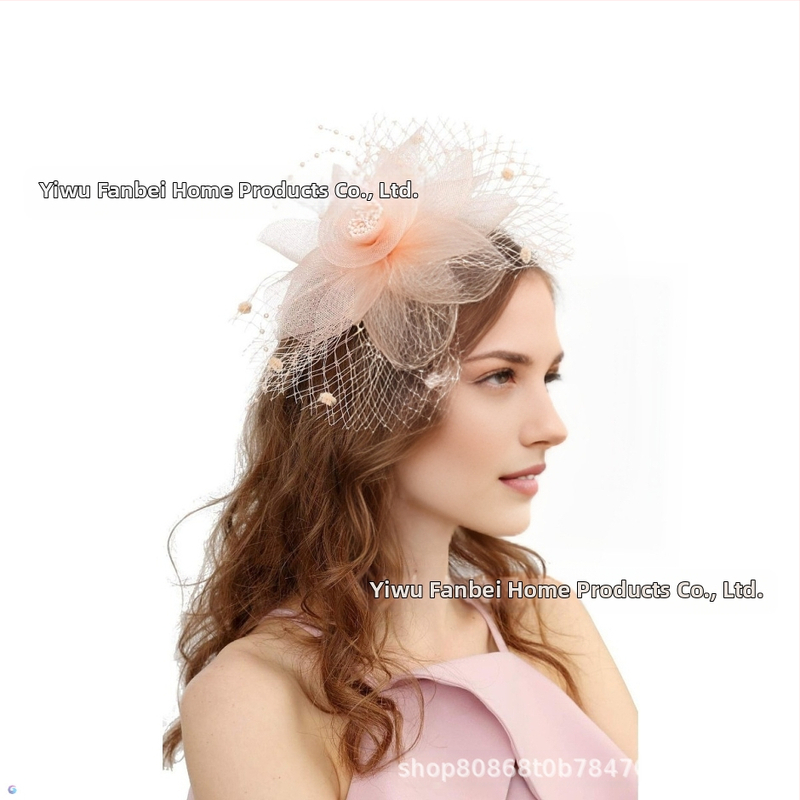 Трансгранични Amazon Explosions Дамски мрежести марлени европейски и американски нови козметични шапки за конни надбягвания Фестивал Декоративна глава с цвете Ретро воал Топпер