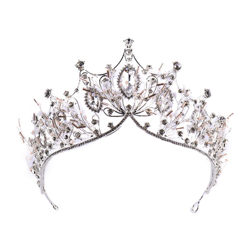 Piiriülene retro rhinestones elegantne kuninganna pruudi kroon pulmatiaara sünnipäevaõhtusöögi aksessuaarid pulmakleit tiaara