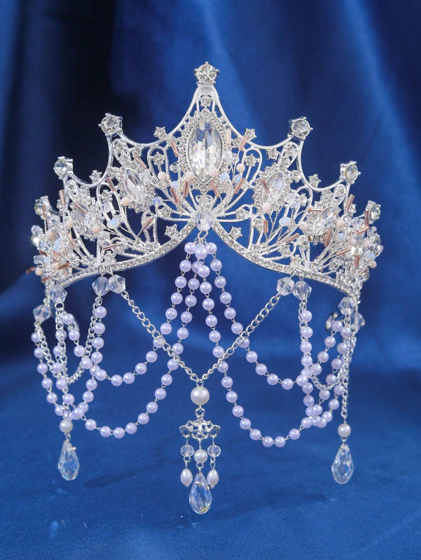 Piiriülene retro rhinestones elegantne kuninganna pruudi kroon pulmatiaara sünnipäevaõhtusöögi aksessuaarid pulmakleit tiaara
