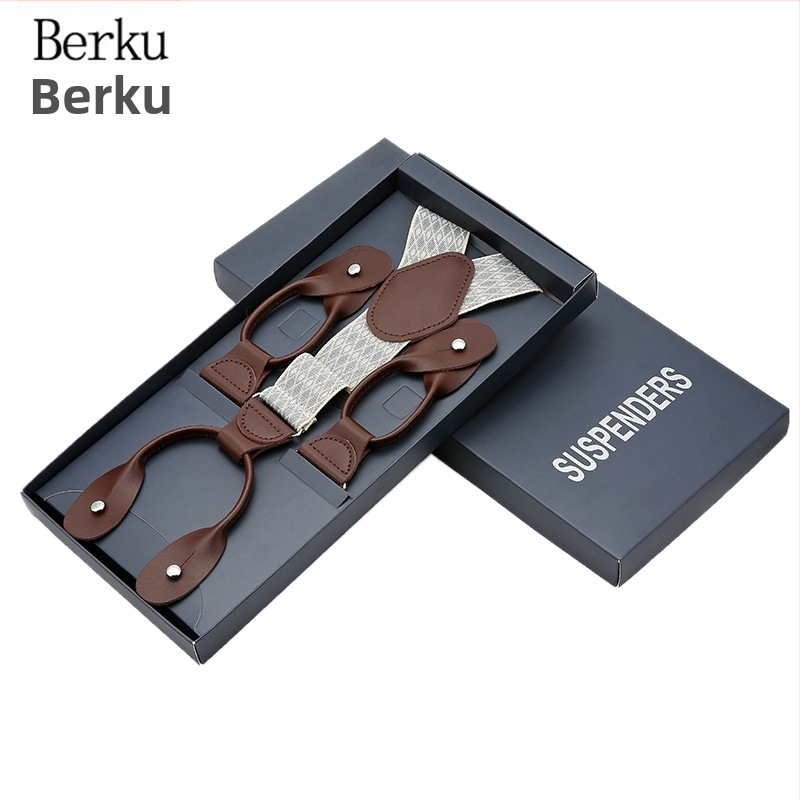 Мъжки панталони Cross-Border с каишка за тиранти, многоцветни, еластични, с каишка за копчета и щипка за панталони