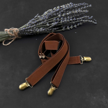 Retro vario sagties grynos spalvos kostiumo petnešos dryžuotos bronzinės suaugusiems vyrams skirtos prailgintos Y formos elastinės petnešos