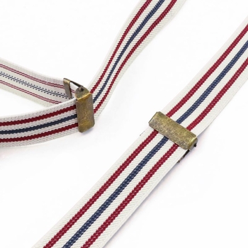 Retro vario sagties grynos spalvos kostiumo petnešos dryžuotos bronzinės suaugusiems vyrams skirtos prailgintos Y formos elastinės petnešos