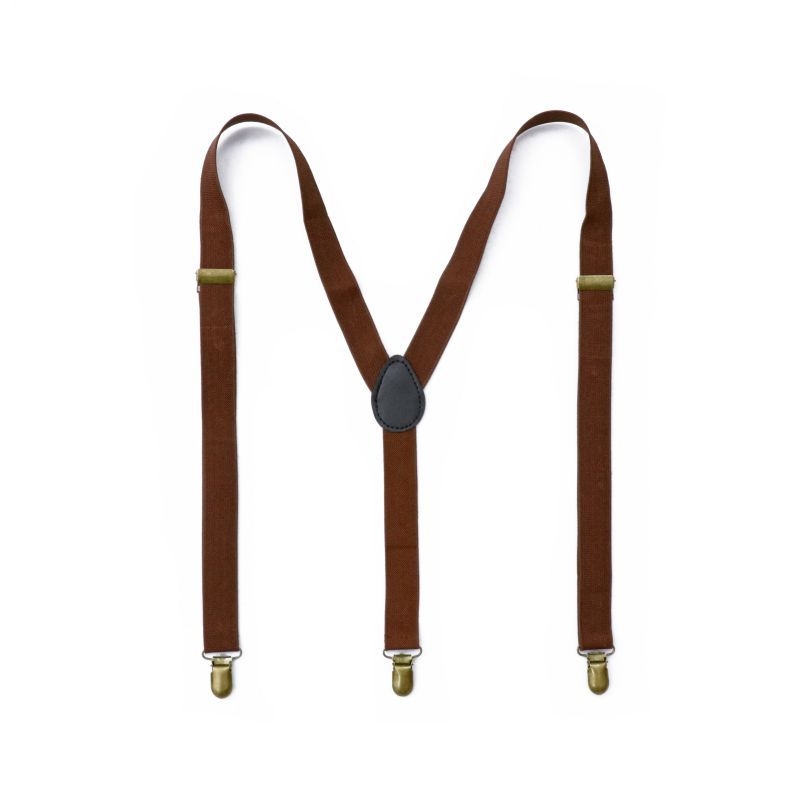 Retro vario sagties grynos spalvos kostiumo petnešos dryžuotos bronzinės suaugusiems vyrams skirtos prailgintos Y formos elastinės petnešos