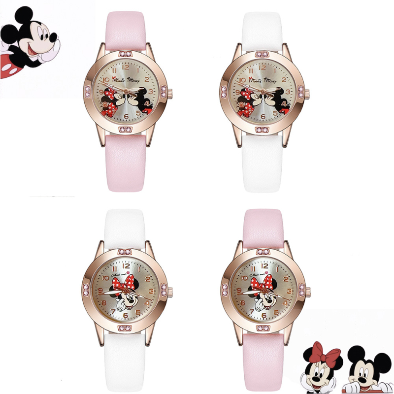 Ceas nou cu diamant Mickey Minnie drăguț pentru copii, desene animate, fete