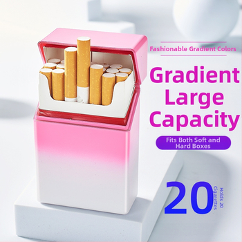 HB209B caurspīdīga gradienta cigarešu maciņa 20 ABS plastmasas pretspiediena mitruma atlokāma plāna pārnēsājama cigarešu maciņa