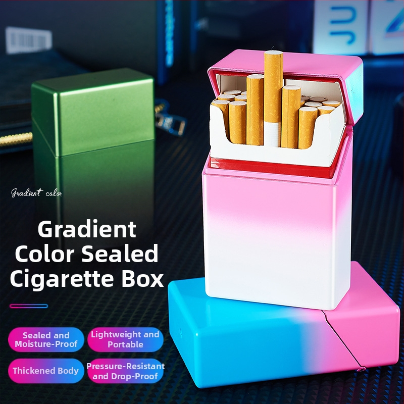 HB209B прозрачна градиентна табакера 20 ABS пластмасова тънка преносима табакера, устойчива на влага и налягане