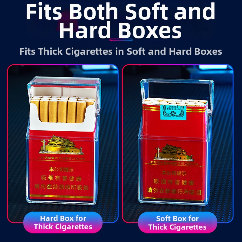 HB209B прозрачна градиентна табакера 20 ABS пластмасова тънка преносима табакера, устойчива на влага и налягане