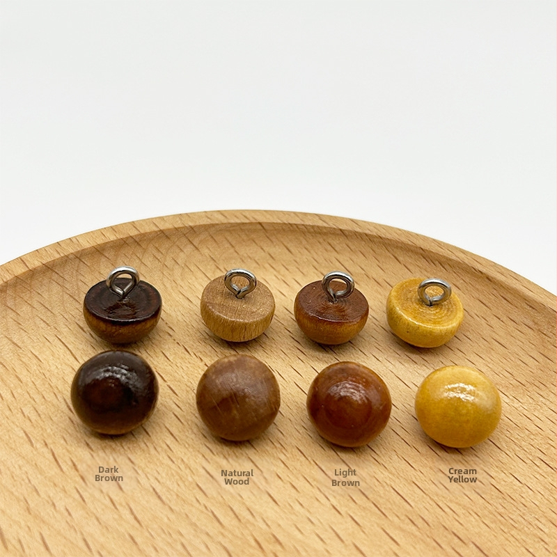 Кръгли дървени копчета с гъбивидни крачета, дървени копчета с високи крачета, ръчно пришити дървени копчета, декоративни копчета за ризи Ханфу
