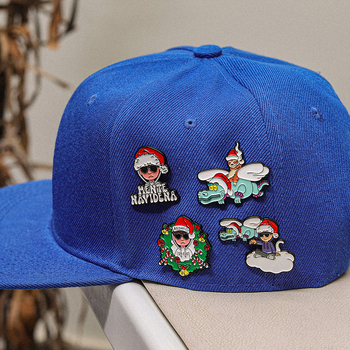 Χαρακτήρας κινουμένων σχεδίων Χριστουγεννιάτικος περιφερειακός δείκτης γκολφ, καπέλο διακόσμησης, κλιπ καπέλου, χρώμα