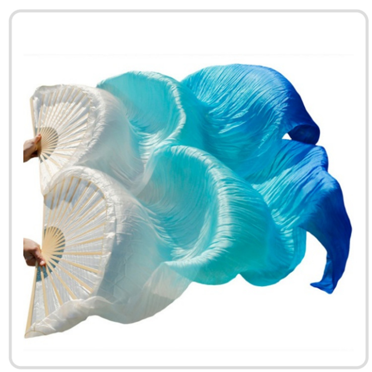 Svina zīda rotaļu deju vēdeklis deju vēdeklis koi kopēšanas vēdeklis klasiskā deja garš vēdeklis antīks gradients garš zīds biezs vēdeklis