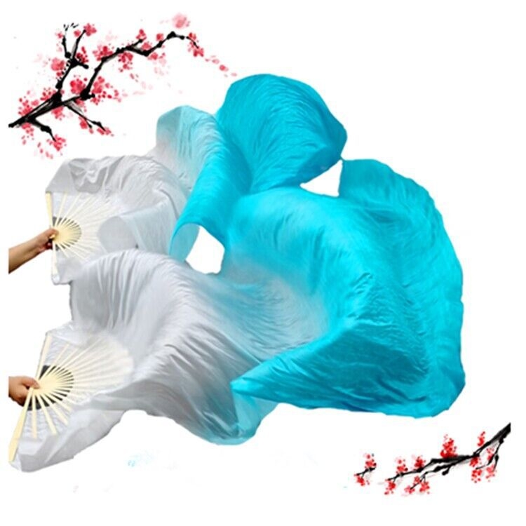 Svina zīda rotaļu deju vēdeklis deju vēdeklis koi kopēšanas vēdeklis klasiskā deja garš vēdeklis antīks gradients garš zīds biezs vēdeklis