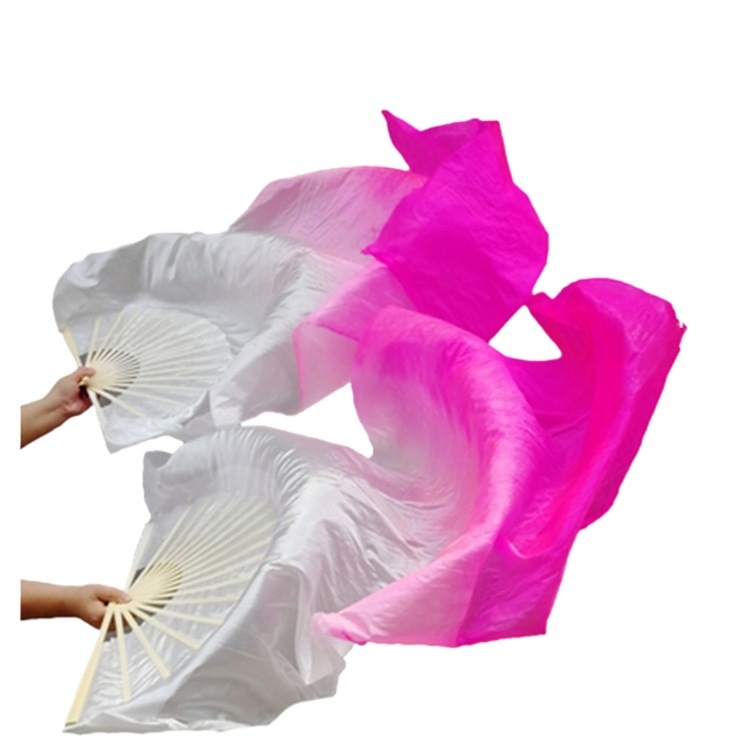 Svina zīda rotaļu deju vēdeklis deju vēdeklis koi kopēšanas vēdeklis klasiskā deja garš vēdeklis antīks gradients garš zīds biezs vēdeklis