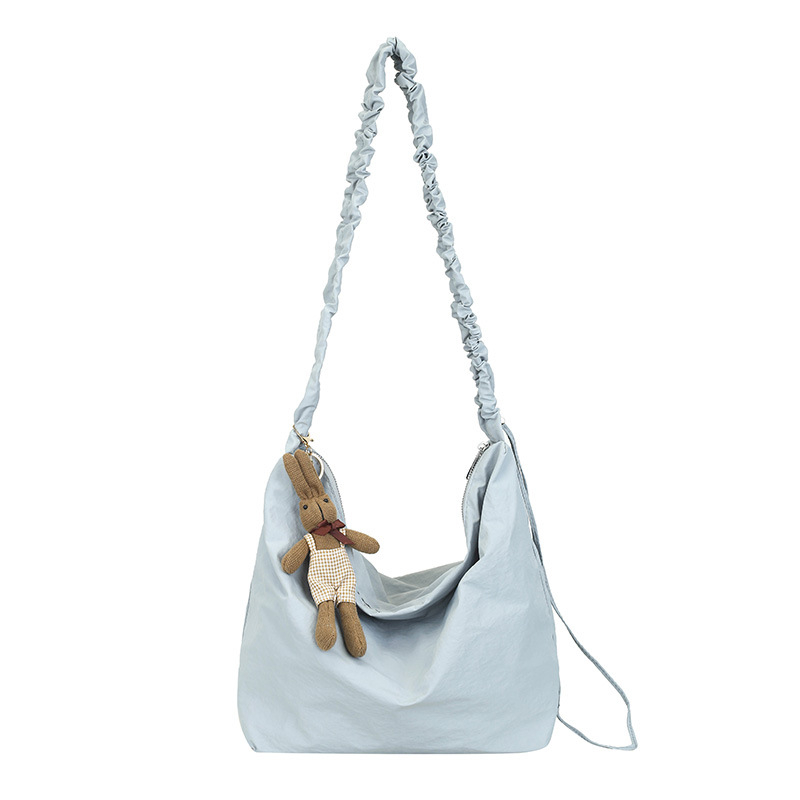 Дамска чанта от найлонов плат, чанта през рамо 2024, нова чанта, корейска модна сладка чанта през рамо с голям капацитет, чанта за външна търговия