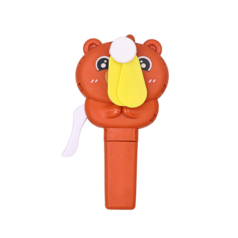 Vasarinis rankinis mažas ventiliatorius animacinis mielas gyvūnas lauko nešiojamas kūrybingas rankomis alkūninis rankinis slėgio ventiliatorius šešios vienos dovanos