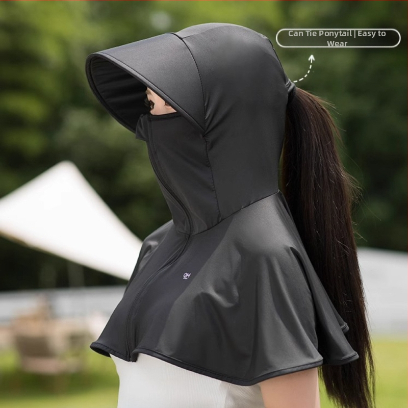 Пролетно-лятна дамска маска за слънце с UV защита от UV лъчи UPF50 с шал и воал