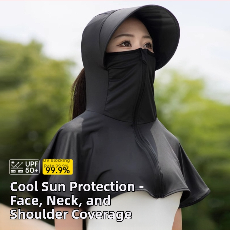 Пролетно-лятна дамска маска за слънце с UV защита от UV лъчи UPF50 с шал и воал