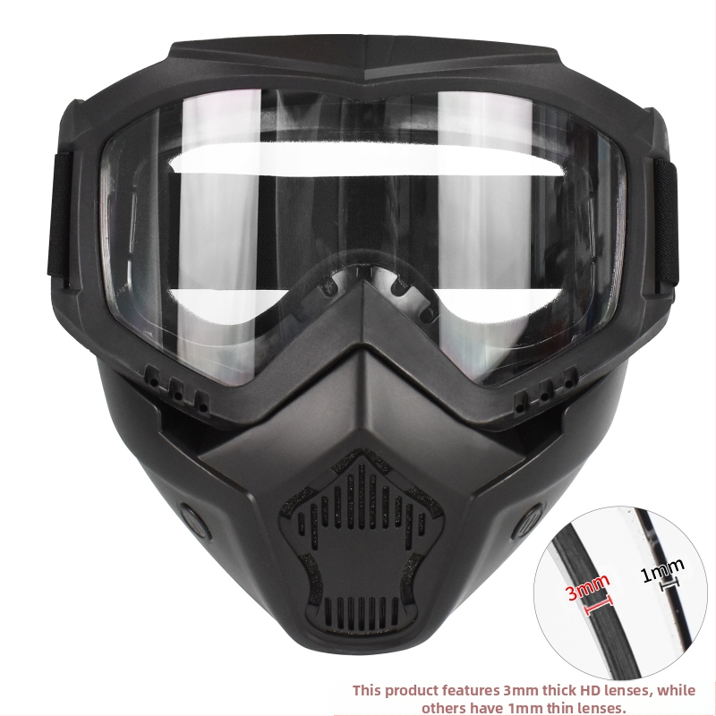 „Zlang“ taktinė kaukė, lauko jojimo, slidinėjimo akiniai, kaukės lęšis, 3 mm lauko CS apsaugos įranga