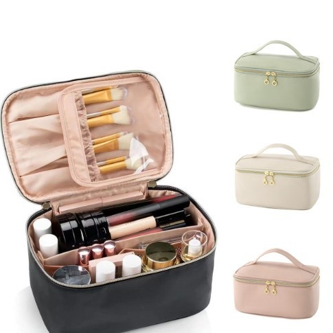 Nová kozmetická taška z PU, úložná kozmetická taška, cestovná prenosná pracia taška s veľkou kapacitou, farebná kozmetická taška