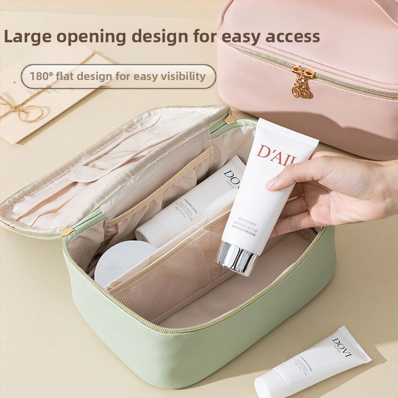 Нова PU козметична чанта за съхранение на козметика, преносима чанта за пране, голям капацитет, цветна козметична чанта