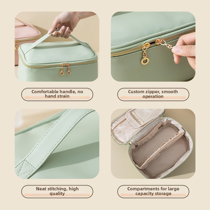 Нова PU козметична чанта за съхранение на козметика, преносима чанта за пране, голям капацитет, цветна козметична чанта