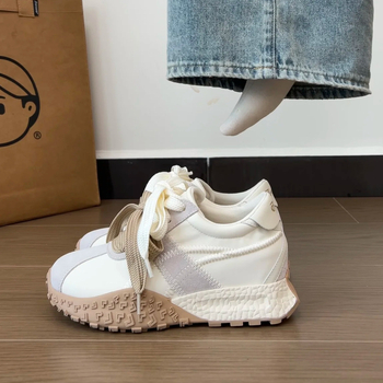 Mažo dydžio 3233 baleto treniruočių bateliai moterims, padidinto vidinio aukščio, „Forrest Gump“ bateliai, maži, storapadžiai, kvėpuojantys, laisvalaikio sportiniai bateliai moterims.