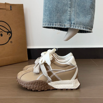 Mažo dydžio 3233 baleto treniruočių bateliai moterims, padidinto vidinio aukščio, „Forrest Gump“ bateliai, maži, storapadžiai, kvėpuojantys, laisvalaikio sportiniai bateliai moterims.