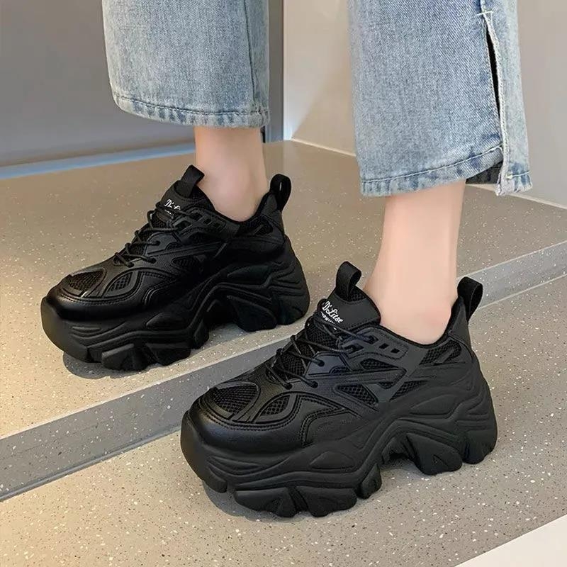 Дамски обувки Torre Shoes, нови за 2024 г., ежедневни, универсални, на платформа, с дебела подметка, увеличена височина, дишащи, от мрежа