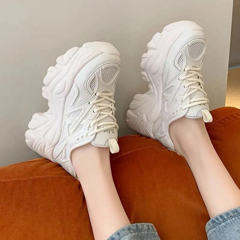 Дамски обувки Torre Shoes, нови за 2024 г., ежедневни, универсални, на платформа, с дебела подметка, увеличена височина, дишащи, от мрежа