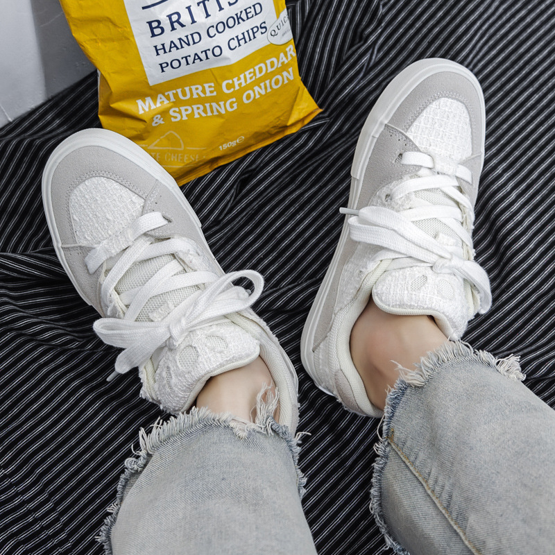 Pavasara jaunumi. Modernas maizes kurpes vīriešiem, melnbaltas, mazas smaržas, audekla kurpes, vīriešu ikdienas skrituļdēļu kurpes vairumtirdzniecībā.