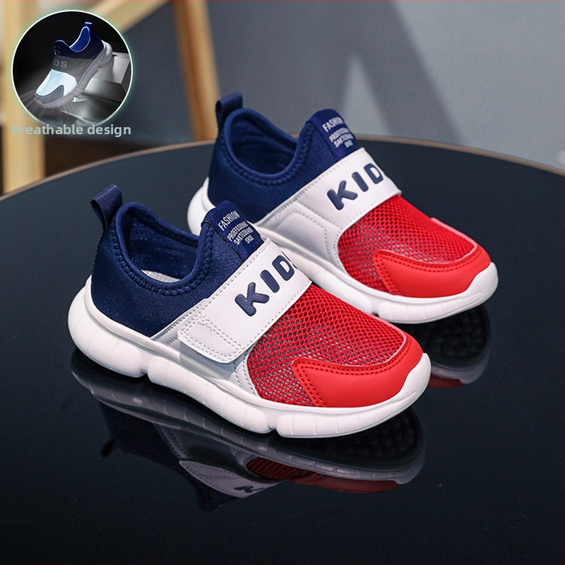 Chlapčenská obuv, Detská obuv na voľný čas, Letná nová sieťovaná priedušná športová obuv, Dievčenská sieťovaná obuv, Stredné a veľké detské nazúvacie topánky