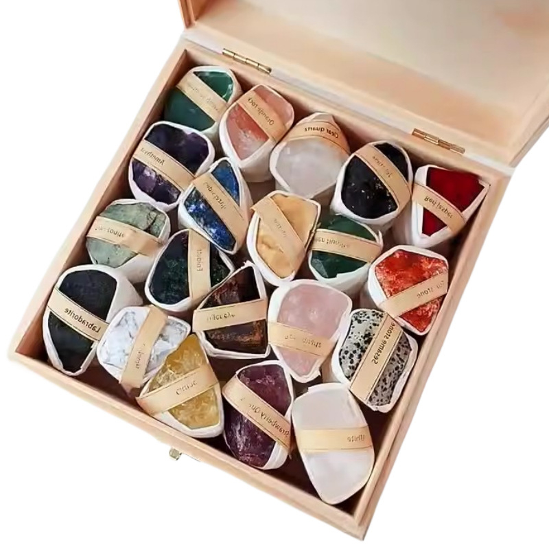 Natūralaus krištolo neapdoroto akmens rūdos pavyzdžių dėžutė vaikams, dovana populiariajam mokslui, mokymui krištolo mineralinio krištolo kostiumo papuošalai