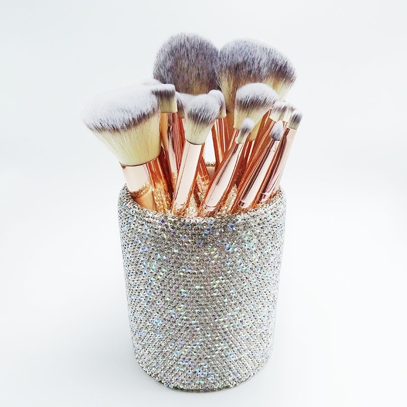 Naujas tarpvalstybinis 18 deimantinių makiažo šepetėlių deimantinio cilindro formos plaukų juostos blakstienų segtukas, pilnas grožio įrankių rinkinys, 23 dalys