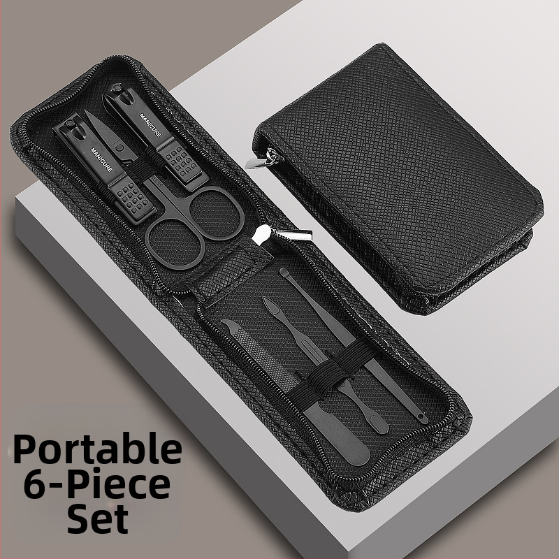 Sada klieští na nechty so zipsom, 9-dielna sada, čierne klieštiky na nechty, kozmetické nástroje, darčeková sada veľkoobchod