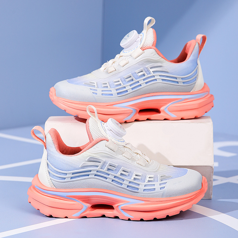 Νέο παιδικό αθλητικό παπούτσι για αγόρια του 2025 με περιστρεφόμενη αγκράφα, αναπνεύσιμο, αντιολισθητικό, μαλακό πάτο, ελαφρύ, αντιολισθητικό