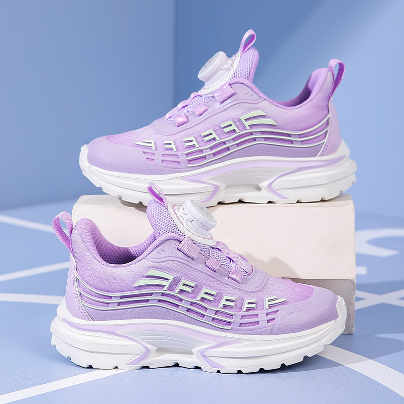 Νέο παιδικό αθλητικό παπούτσι για αγόρια του 2025 με περιστρεφόμενη αγκράφα, αναπνεύσιμο, αντιολισθητικό, μαλακό πάτο, ελαφρύ, αντιολισθητικό