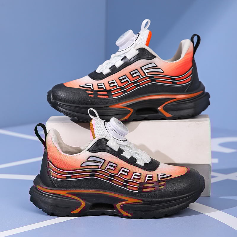 Νέο παιδικό αθλητικό παπούτσι για αγόρια του 2025 με περιστρεφόμενη αγκράφα, αναπνεύσιμο, αντιολισθητικό, μαλακό πάτο, ελαφρύ, αντιολισθητικό