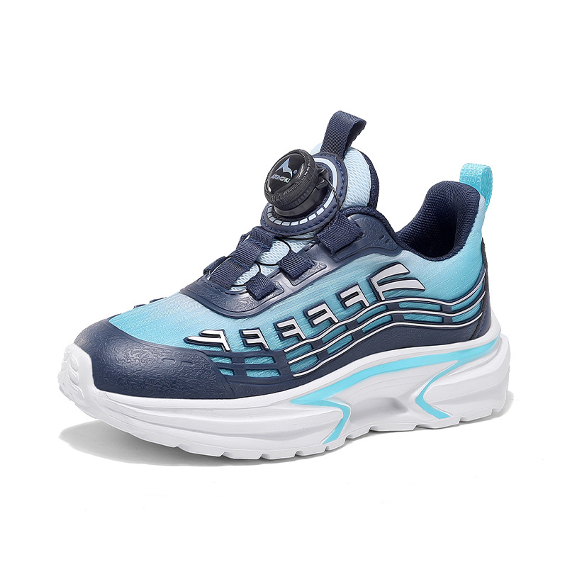 Νέο παιδικό αθλητικό παπούτσι για αγόρια του 2025 με περιστρεφόμενη αγκράφα, αναπνεύσιμο, αντιολισθητικό, μαλακό πάτο, ελαφρύ, αντιολισθητικό