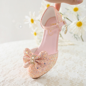 Ledo šalies mergaitėms skirti aukštakulniai, mėlyni pavasario ir vasaros sandalai, vaikiški princesės stiliaus bateliai, Aisha krištolo bateliai