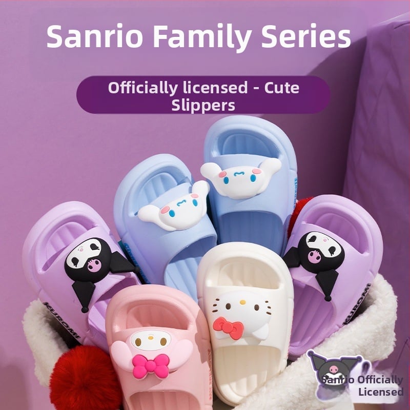 Papuci de plajă antiderapanți pentru fete, fabrica de pantofi Qidan Shoe Factory, de vară, Sanrio EVA, pentru interior, pentru copii
