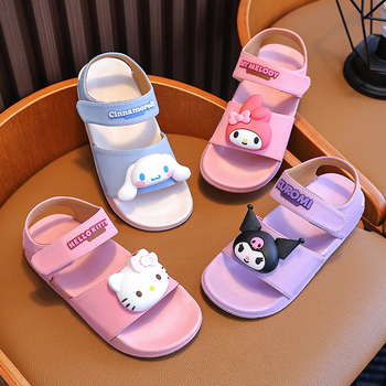 Autentsed Sanrio tüdrukute sandaalid. Suvised uued laste rannajalatsid, libisemiskindlad pehme põhjaga, hingavad Eva materjalist printsessisandaalid.