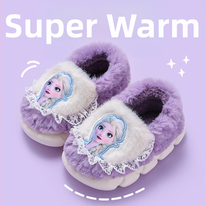 Frozen Winter laste puuvillased sussid tüdrukutele, soojad fliisvoodriga Aisha Princess Home Home soojad tüdrukute puuvillased kingad